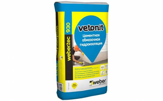 Цементный гидроизоляционный раствор weber.tec 930, 20 кг